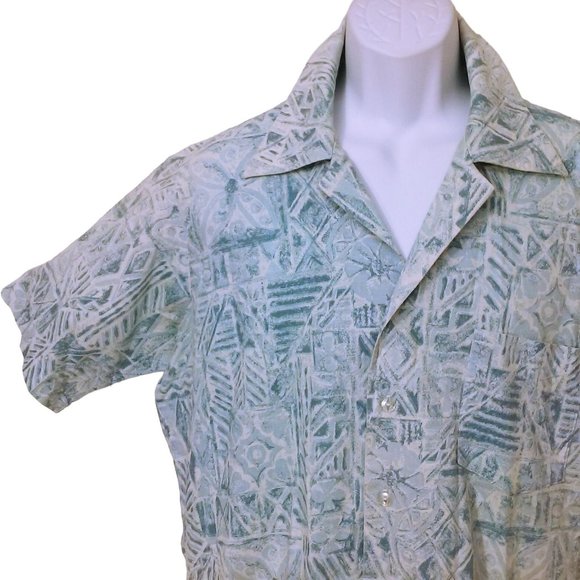 Vintage 80s Aloha Shirt Handmade 'My Hubby' L/XL Pocket Lapel Tropical Abstract - Picture 3 of 11